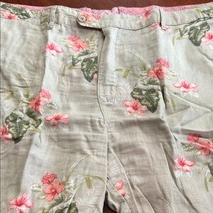 Tommy Bahama Floral Print Men Shorts - Tan and Pink